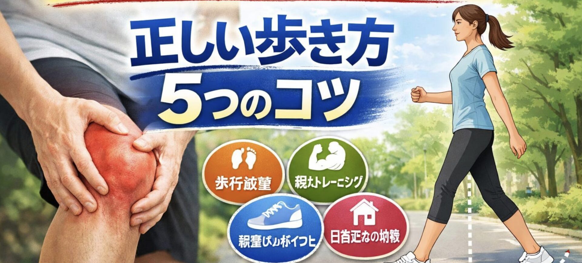膝痛を改善!正しい歩き方で痛みを和らげる5つのコツ